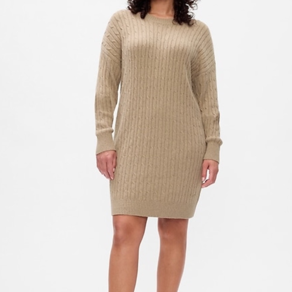 CashSoft Cable-Knit Sweater Dress